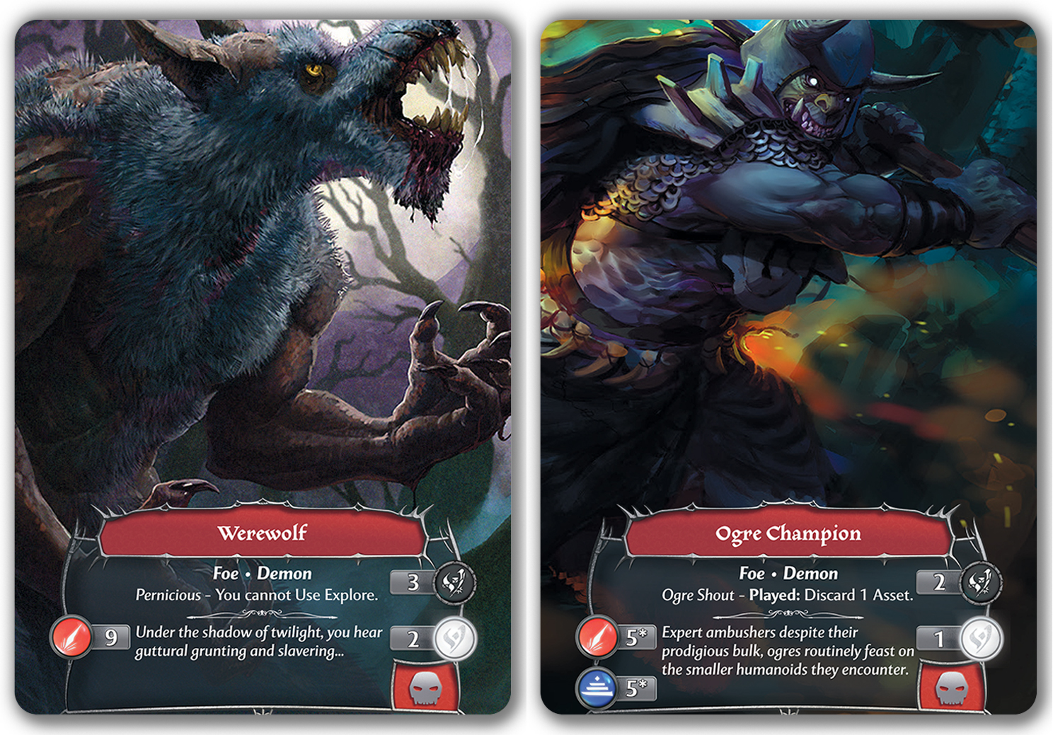 2 example cards foes